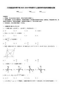 江苏省盐城市阜宁县2023-2024学年数学八上期末教学质量检测模拟试题含答案