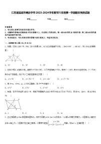 江苏省盐城市明达中学2023-2024学年数学八年级第一学期期末预测试题含答案