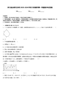 浙江省台州市玉环市2023-2024学年八年级数学第一学期期末考试试题含答案