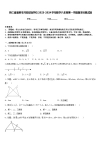 浙江省诸暨市开放双语学校2023-2024学年数学八年级第一学期期末经典试题含答案