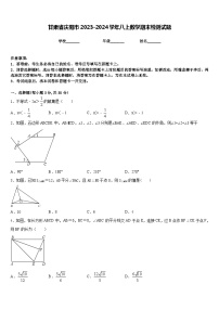 甘肃省庆阳市2023-2024学年八上数学期末检测试题含答案