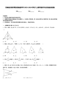 甘肃省庆阳市陇东院附属中学2023-2024学年八上数学期末学业质量监测试题含答案