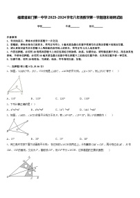 福建省厦门第一中学2023-2024学年八年级数学第一学期期末调研试题含答案