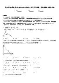 贵州黔西南州望谟三中学2023-2024学年数学八年级第一学期期末监测模拟试题含答案