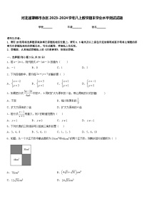 河北省邯郸市永区2023-2024学年八上数学期末学业水平测试试题含答案