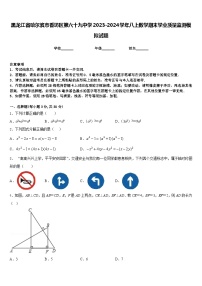 黑龙江省哈尔滨市香坊区第六十九中学2023-2024学年八上数学期末学业质量监测模拟试题含答案