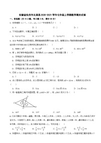 安徽省安庆市太湖县2020-2021学年七年级上学期数学期末试卷