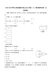 2022-2023学年山东省威海市乳山市九年级（上）期末数学试卷（五四学制）（含解析）