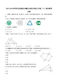 +河北省廊坊市霸州市部分学校2023-2024学年八年级上学期期末数学试卷+