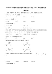 2022-2023学年河北省张家口市宣化区七年级（上）期末数学试卷（冀教版）(含解析）