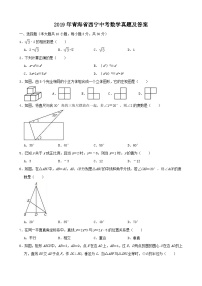 2019年青海省西宁中考数学真题及答案