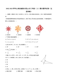 2022-2023学年山东省威海市乳山市八年级（上）期末数学试卷（五四学制）(含解析）