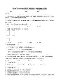 2023-2024学年人教版九年级数学上学期期末模拟试题1