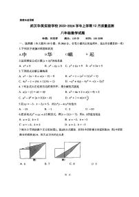 湖北省武汉市东西湖区武汉华美实验学校2023-2024学年上学期八年级12月数学试题