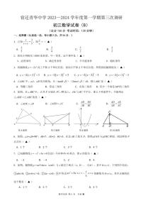 江苏省宿迁青华中学2023--2024学年九年级上学期第三次月考数学试卷