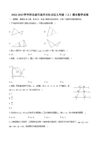 2022-2023学年河北省石家庄市长安区九年级（上）期末数学试卷（含详细答案解析）