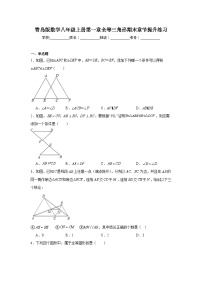 青岛版数学八年级上册第一章全等三角形期末章节提升练习