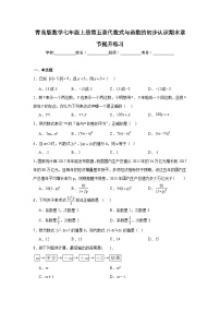 青岛版数学七年级上册第五章代数式与函数的初步认识期末章节提升练习