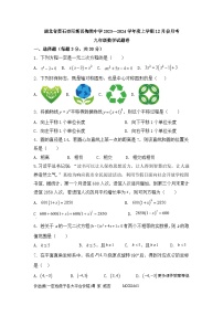 湖北省黄石市 阳新县陶港镇初级中学2023—2024学年上学期12月份月考九年级数学试题卷