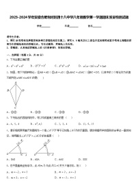 2023-2024学年安徽合肥包河区四十八中学八年级数学第一学期期末质量检测试题含答案