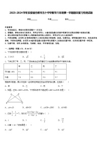 2023-2024学年安徽省合肥市五十中学数学八年级第一学期期末复习检测试题含答案