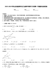 2023-2024学年山东省曲阜市石门山镇中学数学八年级第一学期期末监测试题含答案