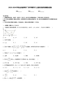 2023-2024学年山东省潍坊广文中学数学八上期末质量检测模拟试题含答案