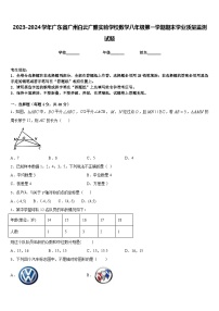 2023-2024学年广东省广州白云广雅实验学校数学八年级第一学期期末学业质量监测试题含答案