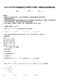 2023-2024学年江苏省南通市东方中学数学八年级第一学期期末达标检测模拟试题含答案