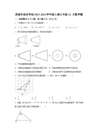 四川省成都市成都武侯外国语学校2023-2024学年九年级上学期12月月考数学试题（含解析）