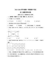 广东省茂名市崇文学校2023-2024学年九年级上学期期中数学试题（含解析）