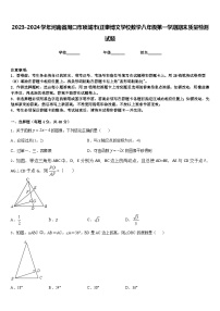 2023-2024学年河南省周口市项城市(正泰博文学校数学八年级第一学期期末质量检测试题含答案