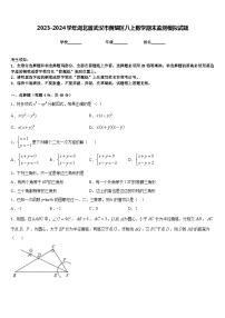 2023-2024学年湖北省武汉市黄陂区八上数学期末监测模拟试题含答案