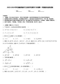 2023-2024学年湖南常德芷兰实验学校数学八年级第一学期期末监测试题含答案