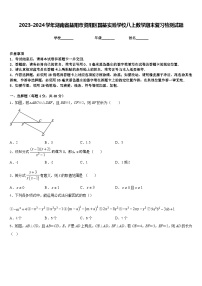 2023-2024学年湖南省益阳市资阳区国基实验学校八上数学期末复习检测试题含答案