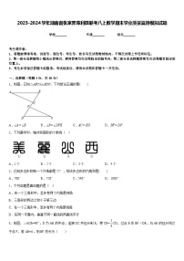 2023-2024学年湖南省张家界慈利县联考八上数学期末学业质量监测模拟试题含答案