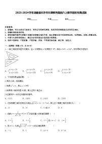 2023-2024学年湖南省长沙市长郡教育集团八上数学期末经典试题含答案