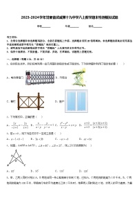 2023-2024学年甘肃省武威第十九中学八上数学期末检测模拟试题含答案