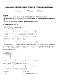 2023-2024学年贵州遵义市正安县八年级数学第一学期期末复习检测模拟试题含答案