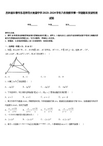 吉林省长春市东北师范大附属中学2023-2024学年八年级数学第一学期期末质量检测试题含答案