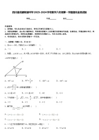 四川省成都树德中学2023-2024学年数学八年级第一学期期末监测试题含答案