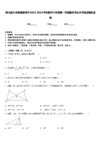 四川省大邑县晋原初中2023-2024学年数学八年级第一学期期末学业水平测试模拟试题含答案