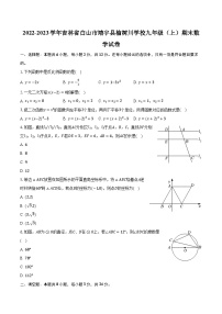 2022-2023学年吉林省白山市靖宇县榆树川学校九年级（上）期末数学试卷（含解析）