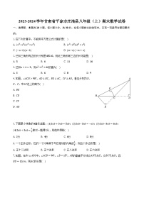 2023-2024学年甘肃省平凉市庄浪县八年级（上）期末数学试卷(含解析）