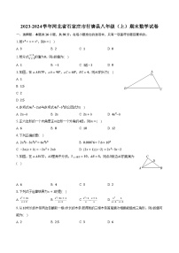 2023-2024学年河北省石家庄市行唐县八年级（上）期末数学试卷(含解析）