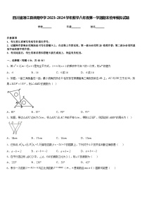 四川省通江县涪阳中学2023-2024学年数学八年级第一学期期末统考模拟试题含答案