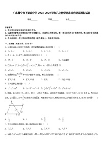 广东普宁市下架山中学2023-2024学年八上数学期末综合测试模拟试题含答案