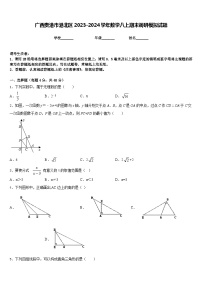 广西贵港市港北区2023-2024学年数学八上期末调研模拟试题含答案