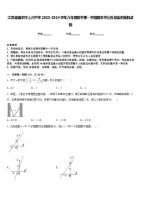 江苏省南京市上元中学2023-2024学年八年级数学第一学期期末学业质量监测模拟试题含答案