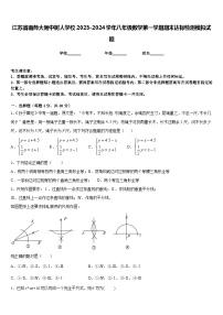 江苏省南师大附中树人学校2023-2024学年八年级数学第一学期期末达标检测模拟试题含答案